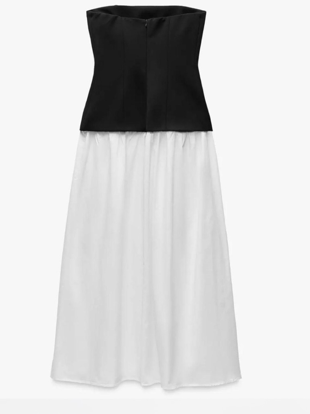 Zara Strapless Black Bodice with White Midi Skirt - Picture 4 of 4